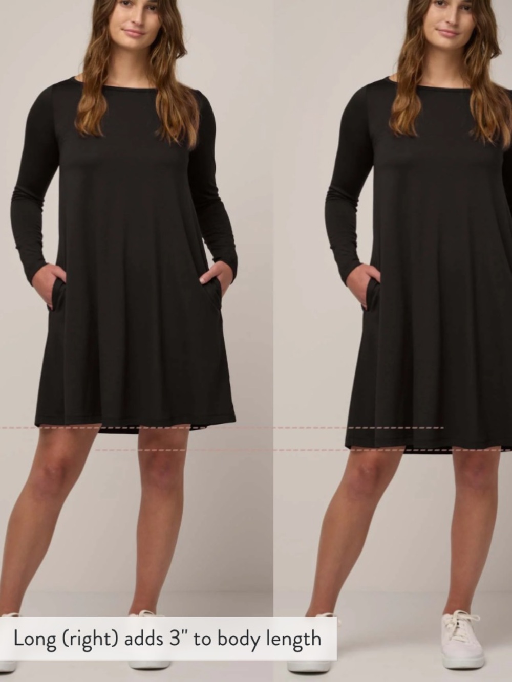 Wool& Merino Wool Black Swing Dress Size XL Long - Picture 2 of 5